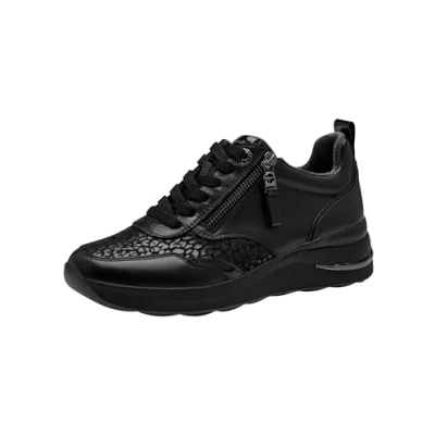 Image of Tamaris Women&#039;s Comfort Sneaker, Black Nappa, 3.5 UK