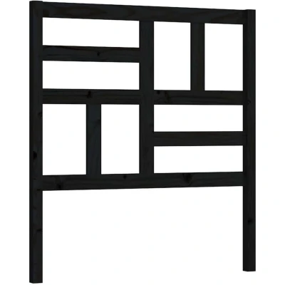 Image of vidaXL Bed Headboard Black 81x4x104 cm Solid Wood Pine