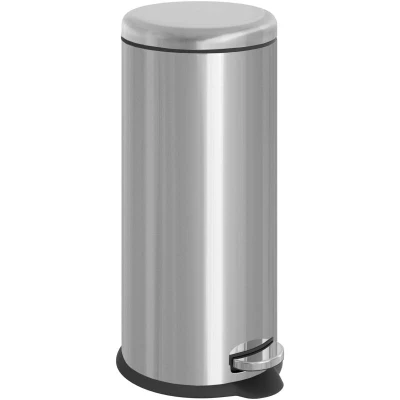 Image of HOMCOM Foot Pedal Bin Stainless Steel Metal Waste Rubbish Lid Kitchen Garbage 30L