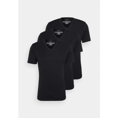 Image of Calvin Klein Underwear V NECK 3 PACK Undershirt, Men&#039;s, Size: XXL, Black