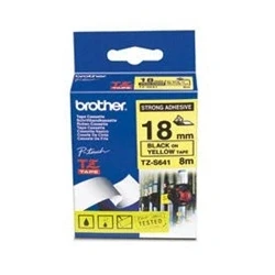 Image of Brother P Touch TZe Laminated Tape 18mm x 8m Black on Yellow TZES641