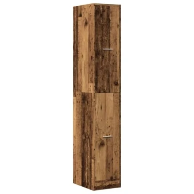 Image of vidaXL Apothecary Cabinet Storage Drawer Old Wood Finish, 30x41x174.5 cm, Engineered Wood, 4 Drawers, Multi Purpose Use for Kitchen/Living Room/Office