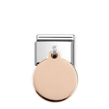 Image of Nomination Rose Gold Circle Engraving Charm
