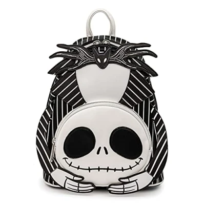 Image of loungefly Disney Nightmare Before Christmas Headless Jack Skellington Womens Double Strap Shoulder Bag Purse