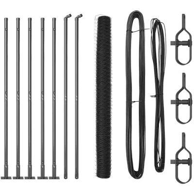 Image of vidaXL Hexagon Fence Grey 1.5x10 m Steel