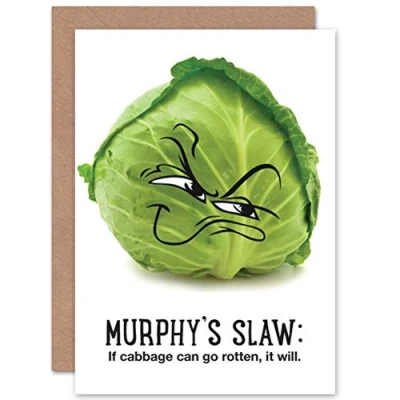 Image of Wee Blue Coo Personalised Cartoon Cabbage Slaw Funny Fun Humour Art Greeting Card Arty All Occasion Birthday