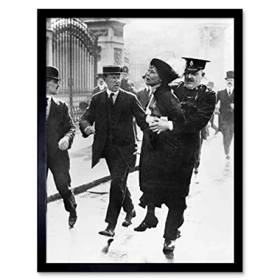 Image of Emmeline Pankhurst Suffragette Arrested 1914 Photo Art Print Framed Poster Wall Decor 12x16 inch