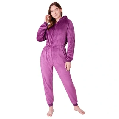 Image of CityComfort Onesies for Women Soft Comfy Fleece Pyjamas Nightwear Fluffy Onesie Lounge Wear Sizes S XL (Orchid, L)