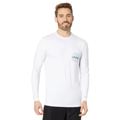 Image of Billabong Men&#039;s Standard Rotor Diamond Loose Fit Long Sleeve Rashguard, White