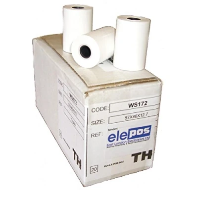 Image of 57 x 40mm Ingenico iCT200 iCT220 iCT250 iWL250 iWL220 EFT930G 57x40 Credit Card PDQ Machine Rolls EPOS POS 20 1 Box (Chip &amp; Pin)