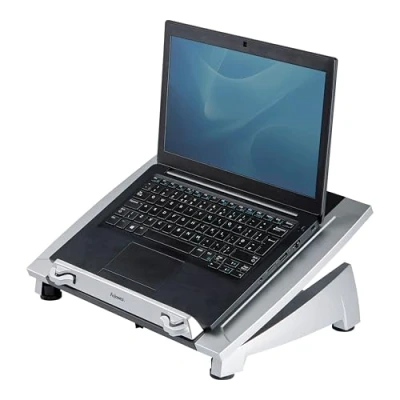 Image of Fellowes 8036701 Office Suites Laptop Riser Plus, 15 1/16 x 10 1/2 6 1/2, Black/Silver