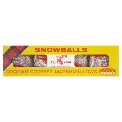 Image of Tunnock&#039;s 4 Snowballs Coconut Covered Marshmallows Wafer 120g Case of 12