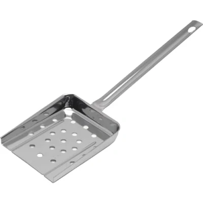 Image of High Quality Stainless Steel Chip Scoop 105 x 86 Handle, 145mm Perforated Design for Drainage Dishwasher Safe Secure Serving Chips, French Fries, Fish, and More