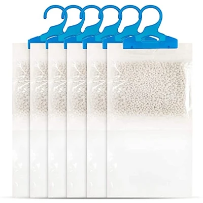 Image of Walgreen Set of 6 Hanging Interior Wardrobe Dehumidifier Ideal to stop Damp, mould mildew &amp; condensation For Home Kitchen Garage Bedroom Caravan Office Basement (2021)