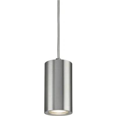 Image of KnightsBridge Dasan Single Short Fixed Round Pendant Brushed Chrome