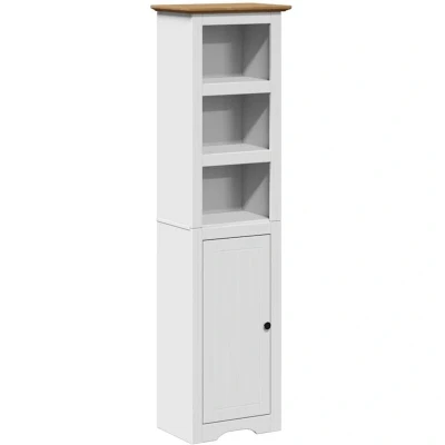 Image of vidaXL Bathroom Cabinet BODO White and Brown 44x30x160 cm
