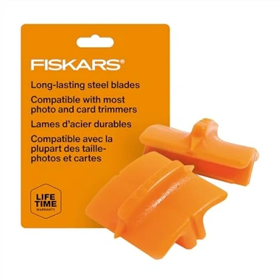Image of Fiskars Spare Blades Straight Cutting, 2 pieces, For paper cutting machine, Orange, 1003868