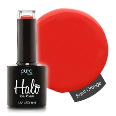 Image of Halo Gel Polish 8ml Burnt Orange. UV/LED Nail Polish, Long Lasting &amp; Easy To Apply. Soak Off Art Colours For Manicure Pedicure. Professional Home Use.