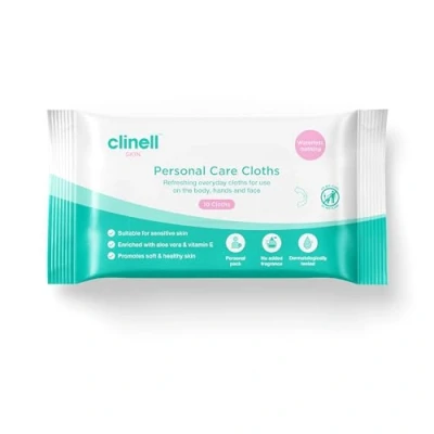 Image of Carell Professional Care Pack of 10 Wipes Refreshing Personal Gentle, Dermatologically Tested, Alcohol Free, Travel Frindly Blue