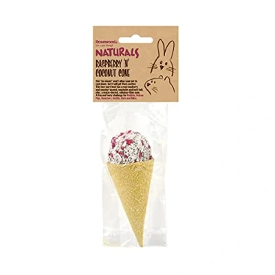 Image of Rosewood, Natural Naturals Raspberry &#039;n&#039; Coconut Cone Treat for Small Animals