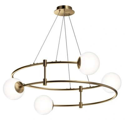 Image of Balance Modern Cylindrical Pendant Ceiling Light Gold, Glass Shade