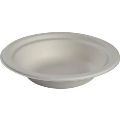 Image of Abena Gastro Disposable Bowls 400 ml White Bagasse Sugarcane Biodegradable and Compostable Pack of 50 Party Eco Labelled
