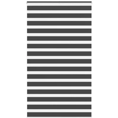 Image of vidaXL Zebra Blind Black 135x200 cm Fabric Width 130.9 Polyester