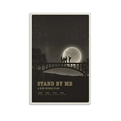 Image of ZHYU Vintage Movie Poster 90s Room Aesthetic Stand by Me Decorative Painting Canvas Wall Art Living Posters Bedroom 20x30inch(50x75cm)