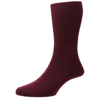 Image of HJ Hall Immaculate wool socks HJ70 burgundy 6 11