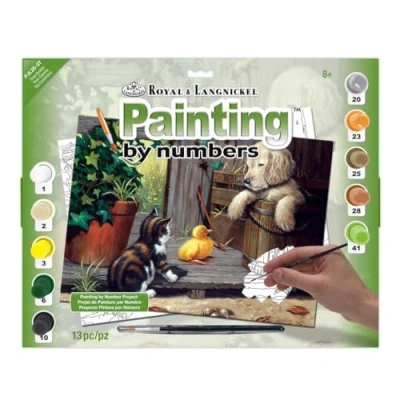 Image of Royal &amp; Langnickel PJL25 Three Buddies Painting by Numbers Kit