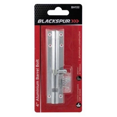 Image of Silver 100mm Aluminium Barrel Bolt By Blackspur