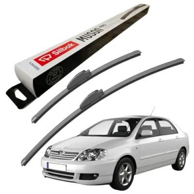 Image of Silbak Windscreen Wipers, for TOYOTA COROLLA (10/2002 08/2008) Wiper Blades, 600mm/400mm