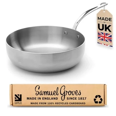 Image of Samuel Groves STP7452DRH Classic 26cm Stainless Steel Triply Chefs Pan