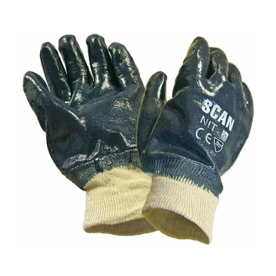 Image of Scan Nitrile Knitwrist Heavy Duty Gloves scaglonit