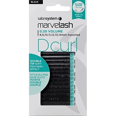 Image of Salon System Marvelash D Curl 0.20 Ellipse Dbl Tip, Assorted 8,9,10,11,12,13,14Mm