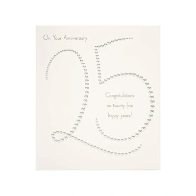 Image of 25th Wedding Anniversary Card Silver for Her Gift Him