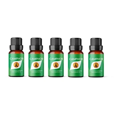 Image of Aroma Energy Camphor Essential Oil 50ml (5 x 10ml Bottles) 100% Pure &amp; Natural