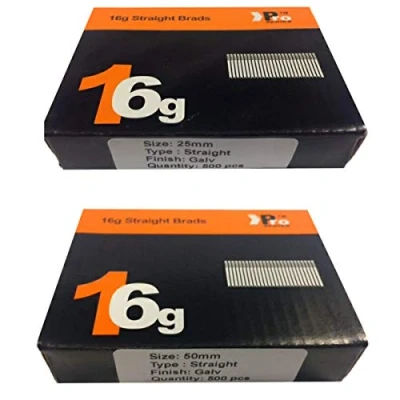 Image of Mixed Handy Packs Quantity 1000 Brad/Nails16 Gauge STRAIGT for Paslode, Dewalt (25mm + 50mm Straight 16 Gauge)
