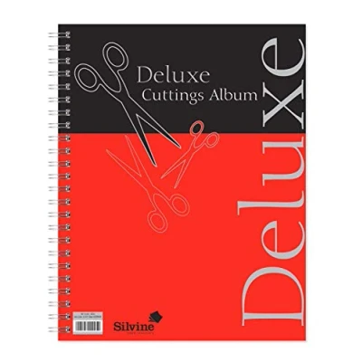 Image of Silvine Deluxe Twin Wire Cuttings Album. 80 Pages of 100gsm Black Sugar Paper (317 x 250mm)