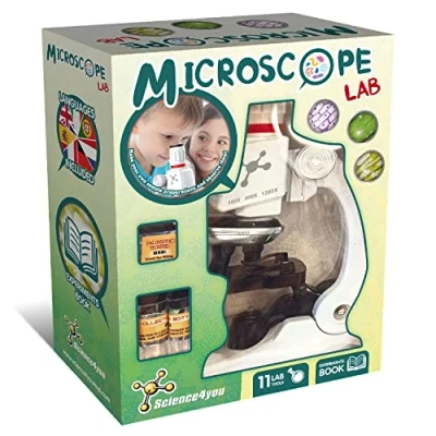 Image of Science4you Microscope Lab: for Children + Manual with Experiments 11 Lab Tools, Science Kit and Gift Kids 6 7 8 9 10 12+ Year olds (3574)