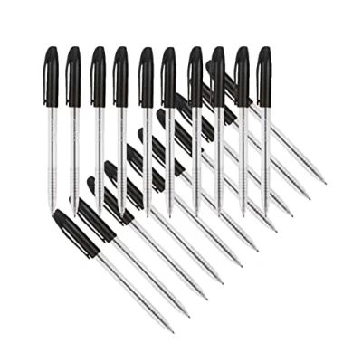 Image of Q Connect Stick Grip Ballpoint Pen Medium Black (Pack of 20) KF02457