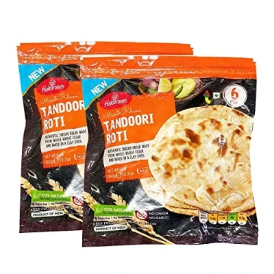 Image of Haldiram&#039;s Tandoori Roti 360G Ready to Eat 100% Fresh Indian Origin (Pack of 2)