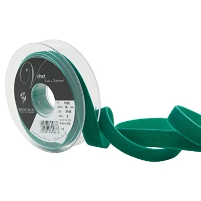 Image of Berisfords Velvet Ribbon, Emerald, 10.2 x 2.1 cm