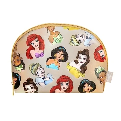 Image of MAD Beauty Disney Princess Cosmetic Makeup Bag Ariel Jasmine Cinderella Tiana Belle Official Licensed Product Novelty Beauty, Cosmetic, and Skincare Gifts for Women, Adults, Kids