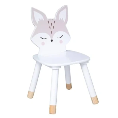 Image of Atmosphera CREATEUR D&#039;INTERIEUR Children&#039;s Chair Soft Fox for Kids, Wood, White, cm