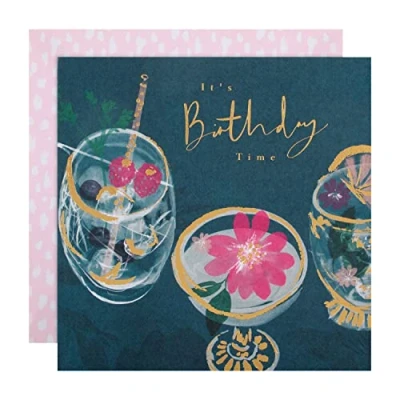 Image of Hallmark General Birthday Card Elegant Cocktail Themed Design