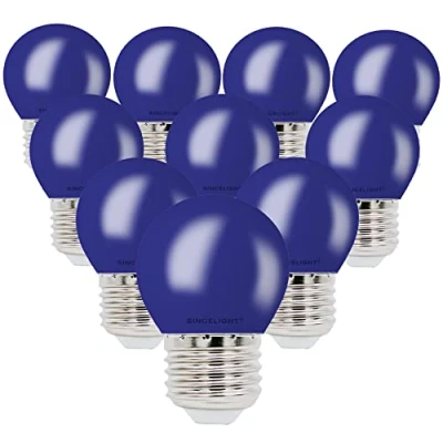 Image of SINCELIGHT E27 LED BLUE Coloured Bulbs 1W Festive Decorative Garden Party Light,Pack of 10
