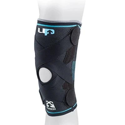 Image of Ultimate Performance Advanced Compression Knee Support, Large, black/Blue,up5175l