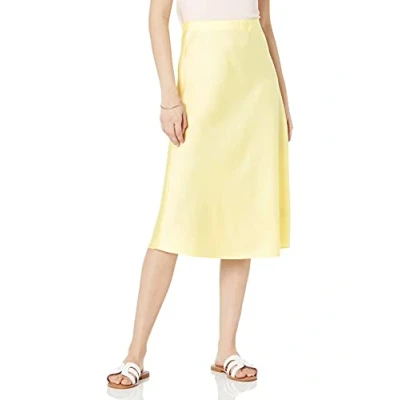 Image of The Drop Women&#039;s Maya Silky Slip Skirt, Pastel Yellow, 3XL Plus