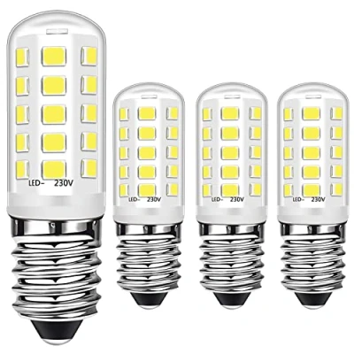 Image of Brantoo E14 LED Candle Bulbs 3W Equivalent to 40W Halogen Bulbs, Cool White 6000K, SES Small Edison Screw Light for Freezer Cooker Hood, No Flicker, Dimmable, AC 220 240V,4 Pack